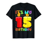 Kids It's My 15th Birthday Boys Girl 15 Year Birthday Party T-Shirt