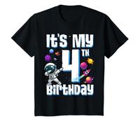 Kids It's My 4th Birthday Astronaut Space Planets Four Years Old T-Shirt