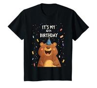 Kids It's My 4th Birthday Four Years Old Teddy T-Shirt