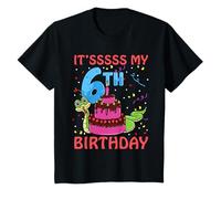 Kids It's My 6th Birthday Funny Snake 6 Year Old Boys Girls T-Shirt