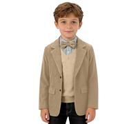 Kids Jacket Boys Corduroy Blazer Formal Jackets for Kids Casual Corduroy Suit Jacket Three Button Auntumn Winter Spring Sport Coat for Party Holiday Festival Formal Occassion 4-14 Years