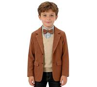 Kids Jacket Boys Corduroy Blazer Formal Jackets for Kids Casual Corduroy Suit Jacket Three Button Auntumn Winter Spring Sport Coat for Party Holiday Festival Formal Occassion 4-14 Years