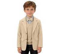 Kids Jacket Boys Corduroy Blazer Formal Jackets for Kids Casual Corduroy Suit Jacket Three Button Auntumn Winter Spring Sport Coat for Party Holiday Festival Formal Occassion 4-14 Years