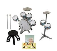 Kids Jazz Drum Set 7 Drums Loud Sound Compact Beginner Drum Kit with Stool for 3 Years Old Above