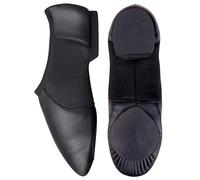 Kids Jazz Shoes Girls Split Sole Leather AeroFlex Style - UK C11.5 - Black