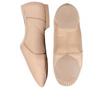 Kids Jazz Shoes Girls Split Sole Leather AeroFlex Style - UK Size 1 - Tan