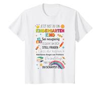 Kids Jetzt Bist Du EIN Kindergartenkind Colourful Mut Saying [German Language] T-Shirt