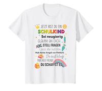 Kids Jetzt Bist Du EIN Schulchild Enrolment Courage Sayings T-Shirt