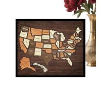 Kids Jigsaw Puzzle | Educational USA Map With Detaching Elements | Wall Decoration With Map Puzzle - Children's Room, Family, Bedroom, Living Room, Office, Wall, Birthday Gift