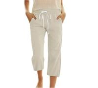 Kids Joggers Girl School Trousers 11 Years Khaki Girls Summer Pants Comfy Capris with Pockets 3/4 Length Straight Leg Drawstring Waist Sweatpants Baggy Lightweight Solid Color Loose Fit