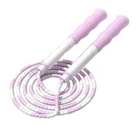 Kids Jump Rope, Soft Beaded Skipping Rope Adjustable Length High Flexibility Anti Slip Handle Beaded Skipping Cord for Exercise Activity (Purple)