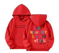 Kids Jumper,Sweater Kids Girls,God Is Within Her She Will Not Fall Hoodies For Girls Sweatshirt Verse Preppy Top (Red, 4-5 Years)