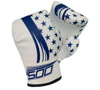 Kids Junior 2oz Pro Boxing Gloves, Kickboxing Fight Gloves, Sparring Training Punching Mitts, Heavy Bag Punch Bag MItt for Boxing Fighting Gloves Girls & Boys (Blue/White)