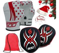 KIds junior Boxing Gloves and Pads Set Pair of Boxing Gloves with Hook and Jabs Mitts Focus Pads, Punching Sets Ideal for Punch Bag MMA Martial Arts Great fun for Chinldren Girls and Boys (Red)