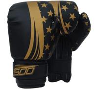 Kids Junior Boxing Gloves, for Training & Muay Thai Mitts Sparring, Kickboxing, Fighting Great for Heavy Punch Bag, Grappling Dummy Double End Speed Ball & Focus Pads Punching Girls Boys (Black/Gold)