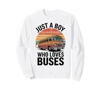 Kids Just a Boy who loves Buses - Bus Lover Boys Sweatshirt