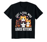 Kids Just A Girl Who Loves kittens Funny Cute kittens Lover Girls T-Shirt