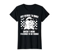 Kids Just Because I'm Awake Doesn't Mean - Not Ready Ghost Value Graphic T-Shirt, Women, Black, S