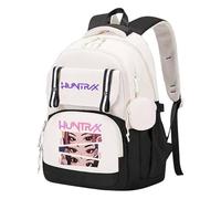 Kids K Pop Demons Hunters School Bag Anime Print Design Schoolbag Large Capacity Cartoon Graphic Shoulder Bag Lightweight & Stylish Rucksack for Boys Girls (Black-A, One Size)