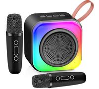 Kids Karaoke Machine 2 Microphones - Birthday Presents Gift for Girls Age 3 4 5 6 7 8 9 10 11 12 - Halloween Christmas Xmas Toys for Kids, Daughter, Niece, Granddaughter Teen Girls (Black)