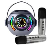 Kids Karaoke Machine 2 Microphones, Mini Wireless Bluetooth Microphone, Presents for Children Ages 4-12, Christmas Stocking Fillers Gifts For Boys Girls 4, 5, 6, 7, 8, 9, 10, 11 12 Year Old