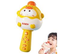 Kids Karaoke Machine, Wireless Microphone Speaker, Portable Handheld Singing System, Rechargeable Battery, Adjustable Volume (Pink) for Home, 10.5 x 19.3 x 10 cm, Pink Yellow