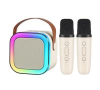 Kids Karaoke Machine with Bluetooth Speaker, 2 Wireless Mics, Portable Set for Kids & Adults, Birthday Gift for Girls 4-12, Family Party, Pink