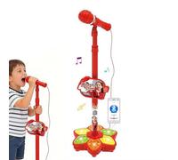 Kids Karaoke Machine with Stand,2025 New Karaoke Machine Toy with Music & Light, Adjustable Height, Fan Standing Karaokes Microphone - Move to Play & Echo Effect, Xmas New Year Gifts for 3+ (Red)