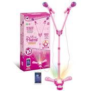 Kids Karaoke Machine with Stand - Dual Microphone Singing Set with Flashing Lights & Rotating Ball, Children's Music Microphone Toy for Ages 3+ with Adjustable Stand