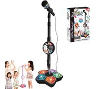 Kids Karaoke Microphone Toy - 2026 New Echo Mic with LED Lights & Adjustable Stand, Concert Gift for Little Singers (Black)