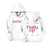 Kids Katseye Hoodie Pinky up Katseye Merch Graphic Sweatshirt Casual Long Sleeve Pullover Pinky up Hooded with Pocket for Kids Boys and Girls 01-White 160