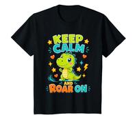 Kids Keep Calm and Roar On Cute Dino Dinosaur T-Shirt