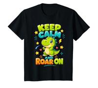Kids Keep Calm and Roar On Cute Dino T-Shirt