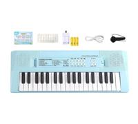 Kids Keyboard Piano - 37 Key Rechargeable | Microphone, 10 Songs, Recording | 41x15cm ABS, 1.5cm Keys for Small Hands, Sheet Music & Stickers, for Home & Early Learning