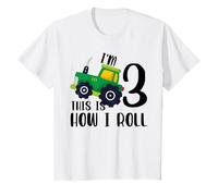Kids Kids I'm 3 This is How I Roll Tractor 3rd Birthday Boy T-Shirt