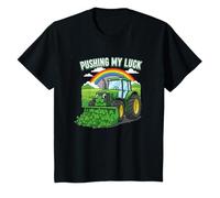 Kids Kids St Patricks Day Tracto Saint Paddys Construction T-Shirt