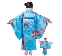 Kids Kimono Dress Flower Prints Cultural Robe Gown