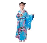 Kids Kimono Robe Traditional Japanese Kimono Girls Dressing Gowns Satin Bathrobes Dress Geisha Yukata Dress Floral Girl's Yukata Robes Japanese Robe Dresses Halloween Carnival Party Robes