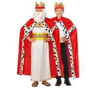 Kids King Cape Crown Set Nativity Wise Man Royal Fancy Dress Costume Accessory