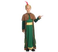 Kids King Costume with Cape and Crown, Unisex Cloak Medieval Costume for Halloween Christmas World Book Day Birthday Party,Red Velvet Royal Cloak with Detachable Crown