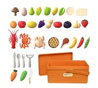 Kids Kitchen Food Toy - Pretend Cooking Set, Educational Play Vegetables for Learning, Cutting Game Box with Storage Design, Preschool Accessory, Fun Cooking Kit for Girls and Travel