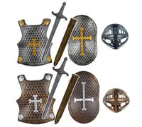 Kids Knight Costume, 2 Sets, Armor Kit, Knight Helmet, Black Os Kids Costume Helmet Armor