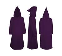 Kids Knight Robe Hooded Cloak Halloween Costume for Boys Girls Long Sleeve Cosplay Wizard Vampire Hooded Cape (Wine, 11-12 Years)