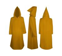 Kids Knight Robe Hooded Cloak Halloween Costume for Boys Girls Long Sleeve Cosplay Wizard Vampire Hooded Cape (Orange, 5-6 Years)