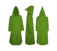 Kids Knight Robe Hooded Cloak Halloween Costume for Boys Girls Long Sleeve Cosplay Wizard Vampire Hooded Cape (Green, 5-6 Years)