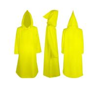 Kids Knight Robe Hooded Cloak Halloween Costume for Boys Girls Long Sleeve Cosplay Wizard Vampire Hooded Cape (Yellow, 11-12 Years)