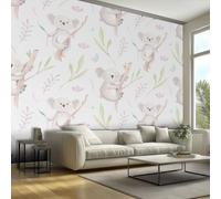 Kids Koala Wallpaper, Safari Animal Branches Wallpaper for Living Room, Bedroom, Non-Woven Decor Wall Paper, Photo Mural Dining Room, Hallway, Lounge, 100 X 70 cm A18
