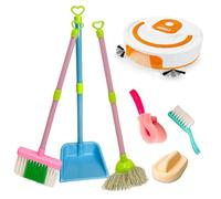 Kids Koolbitz Washing Machine Cleaning Set with Simulation Automatic Vacuum Robot Toy - Realistic Pretend Play Broom, Mop, Dustpan, Brush & Sponge for Motor Skills, Responsibility & Fun for Ages 3+