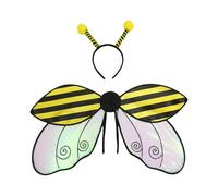 Kids Ladybug Wing for Girls Boys, Halloween Ladybug Costumes, Ladybird/Bee Wings with Headband Accessories Set Party Favor for Girls Stage Props for Christmas (Yellow)