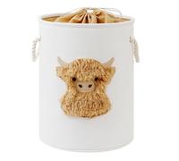 Kids Laundry Basket Baby Hamper for Nursery, Cow Baskets 42 L Dirty Clothes Hampers with Drawstring Closure, Toys Basket for Kids, Stuffed Animal Storage Animal Baskets Laundry Hamper, Highland Cow
